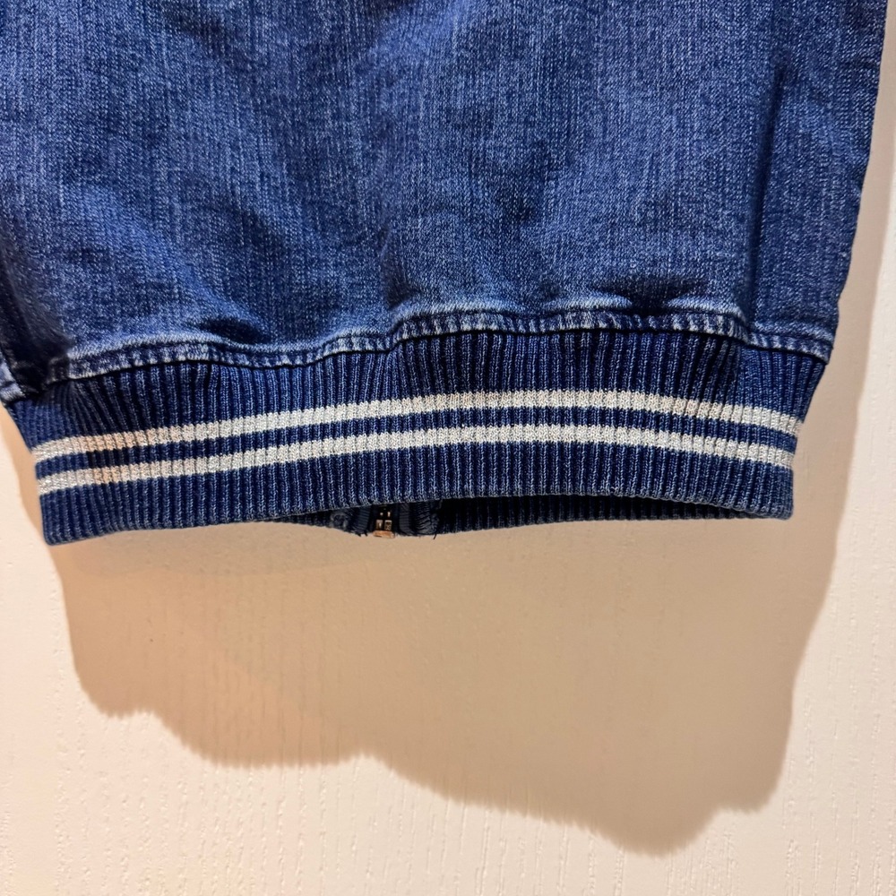 Vtg Kids Girls Hello Kitty 5T Denim Bomber Jacket Blue Sequin Bow Zipper Charm - Picture 13 of 16